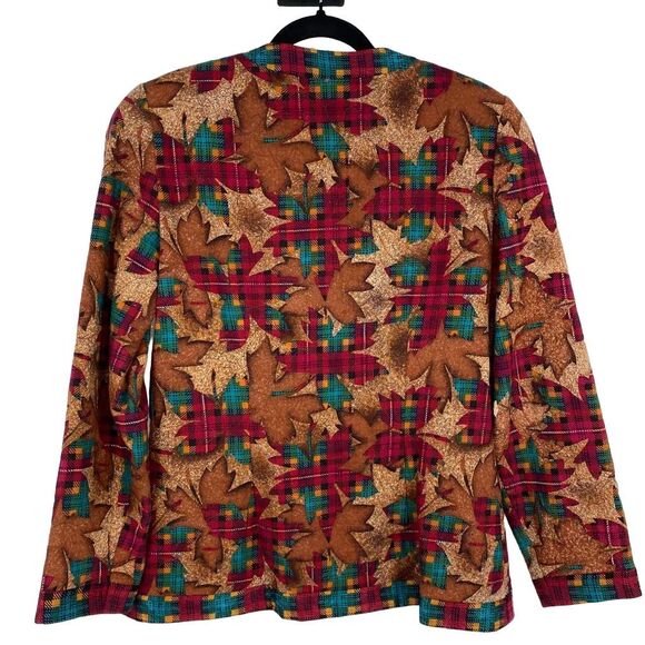 Vintage ANNE CRIMMINS Collections Fall Leaf  Novelty Blazer Size 8 Quilted - Picture 4 of 9